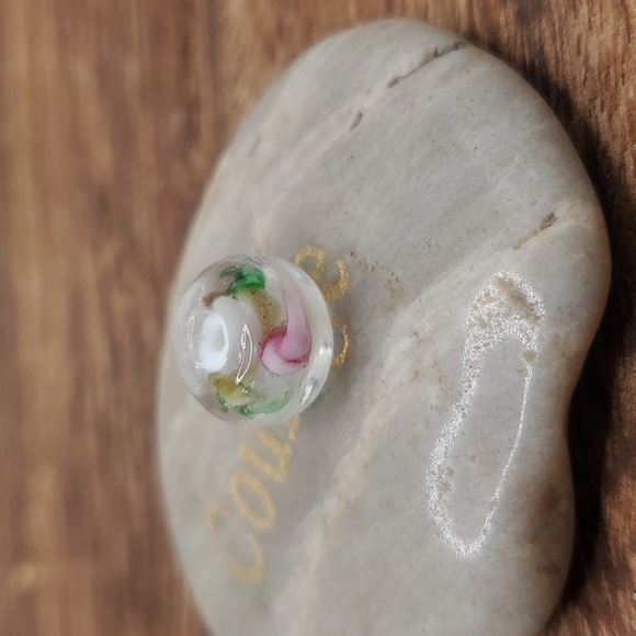 Cottagecore glass rose float charm - Picture 1 of 1
